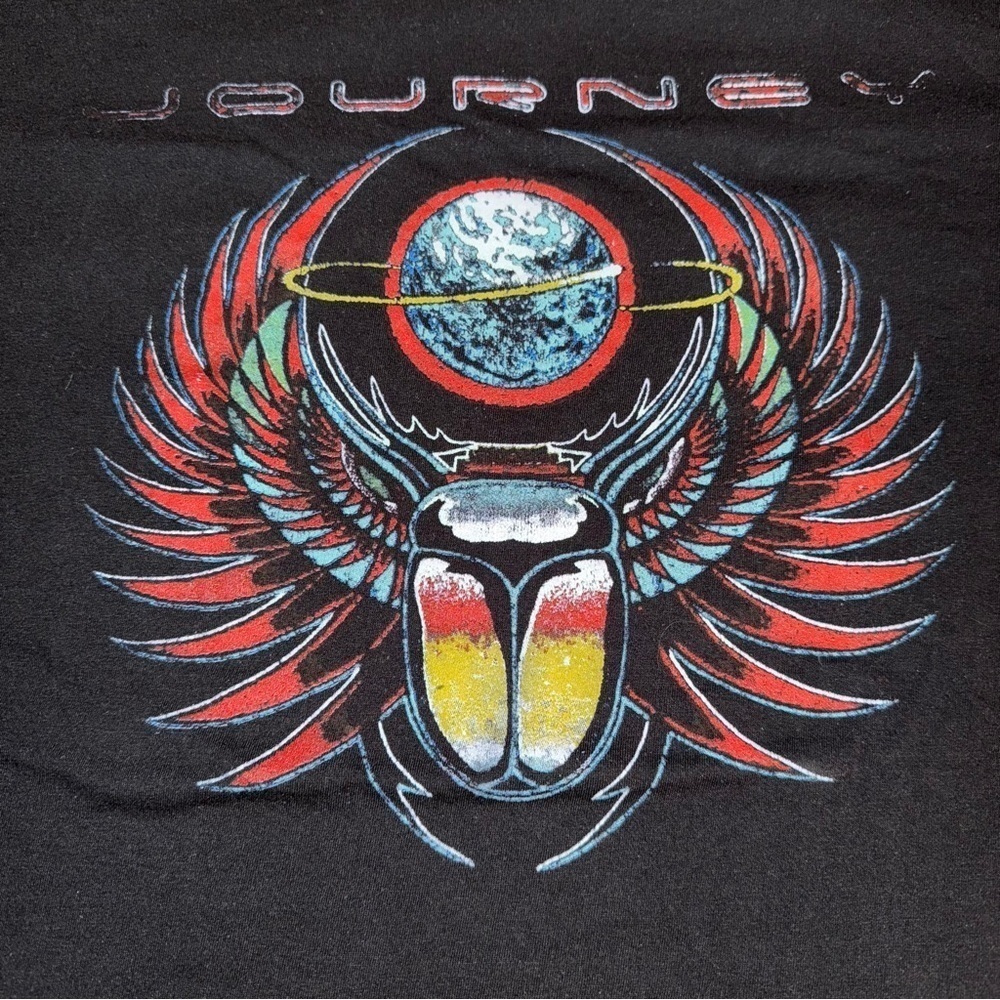 JOURNEY Scarab Beetle Planet Album Guitar Cover T-Shirt Men's XL Rock Band - Picture 2 of 4